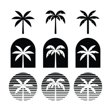 Palm Tree Summer Logo Vector Illustration