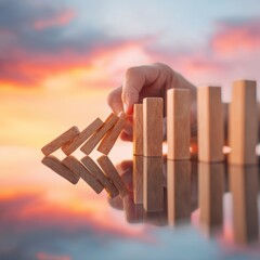 Poster - Mindful Risk Management Strategic Intervention in Domino Effect Crisis - Innovative Leadership and Business Resilience Visualization for Modern Executives