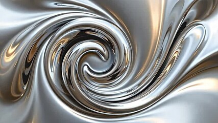 Poster - Dynamic silver swirl abstract art digital creation modern design fluid motion close-up view artistic concept for visual appeal