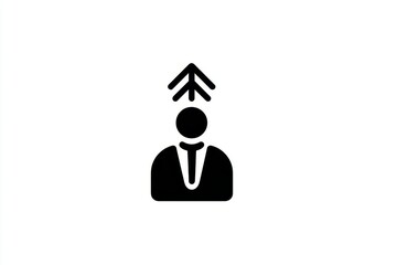 Poster - A simple abstract shape forming an upright arrow rising from a person icon