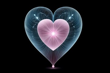 Poster - A simple heart icon radiating soft lines representing inner peace