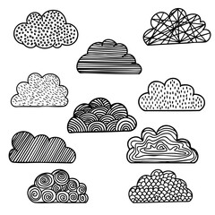 Poster - cloud doodle hand drawn design