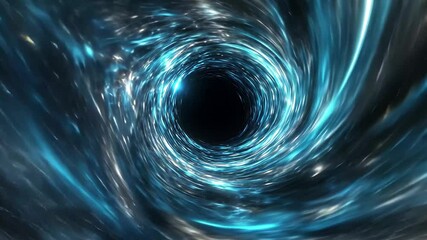 Wall Mural - wormhole tunnel with blue glowing nebula web located in deep space at the edge of the universe, 3d w