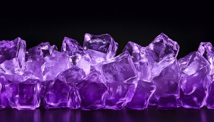 Poster - Purple ice cubes illuminated against a dark background.