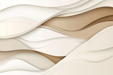 Poster - Abstract Cream and Beige Wavy Layers Background Graphic Design Full Frame Close Up Elegant Modern Style for Web Design and Print