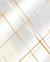 Poster - Abstract golden lines on white background geometric design modern luxury wallpaper diagonal view simple elegant pattern