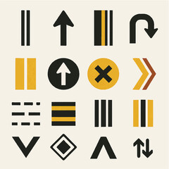 Fototapete - Collection of arrow icons in a clean and modern design