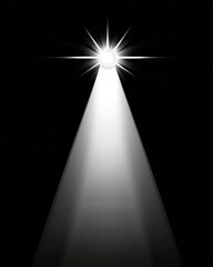 Poster - Spotlight shining down in dark room studio shot illustration of bright light beam on black background