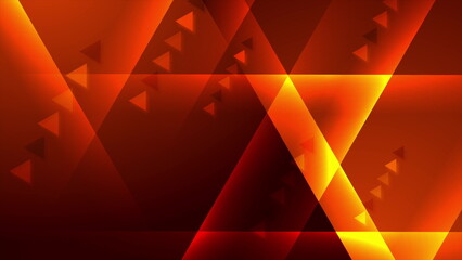 Poster - Technology glowing orange background with glossy stripes and arrows