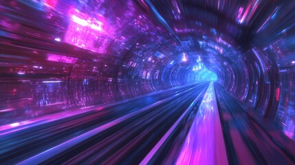 Aufkleber - Abstract motion blur of an electric train speeding through a station, capturing energy and speed, with bright colors adding a sense of movement