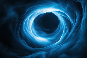 Leinwandbilder - Abstract Swirl of Blue Energy Vortex Tunneling Through Space Time Digital Art Concept