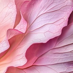 Poster - Abstract macro of pink petal layers with delicate veins and soft light creating a gentle floral texture detail