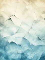 Poster - Abstract Texture of Cracked Paper in Blue and Beige Tones Close Up View for Creative Backgrounds and Designs