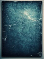 Poster - Dark Teal Textured Background with Scratches Overhead Shot for Design and Grunge Effects
