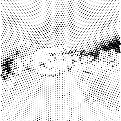Wall Mural - Abstract wave halftone pattern. Black and white vector illustration	