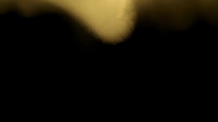 Poster - Abstract dynamic cloud of dust particles dispersing against black background in explosion