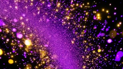 Wall Mural - purple and golden abstract background with particles, infinity loop, video graphic background