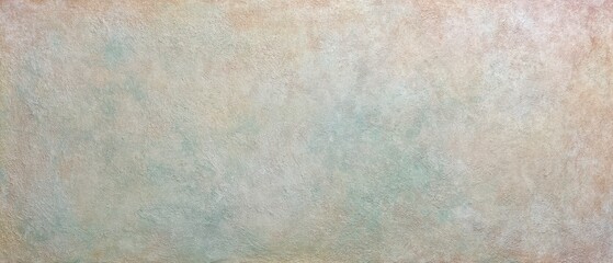 Poster - Distressed textured stucco wall in beige tan and light blue hues close up full frame for backgrounds and design elements