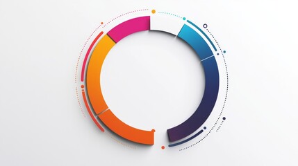 Leinwandbilder - Circular infographic chart with multiple data rings in gradient colors on a white background, representing layered information