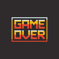 Leinwandbilder - this is game text in pixel art with colorful color and black background ,this item good for presentations,stickers, icons, t shirt design,game asset,logo and your project.