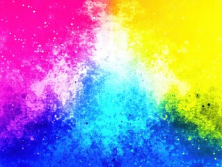 Poster - Vivid rainbow explosion of color paint splatter abstract art background graphic design element top view studio shot