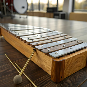 A colorful 3D icon of a xylophone, featuring vibrant bars and mallets,