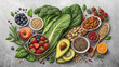 © Ahmer Ali - Vegan and Vegetarian Food Collection to Boost Immune System Antioxidant-Rich Vegetables, Fruits, Herbs & Spices