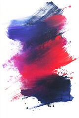 Poster - Abstract Acrylic Paint Strokes on White Canvas Background Artistic Expressionism Close Up View