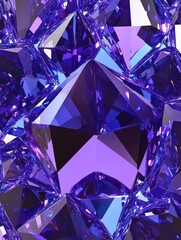Poster - Close-up of purple amethyst crystals forming geometric shapes and patterns, abstract gemstone background with sharp angles and facets