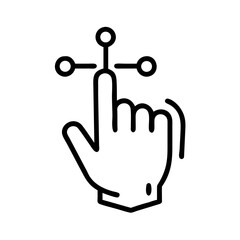 Fototapete - Hand Gesture UI Icon – Touch Interaction Outline Vector Symbol