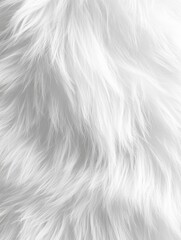 Poster - White Fur Texture Close Up Abstract Background Pattern Soft Fluffy Material Animal Hair Style Backdrop Monochrome Design Detail