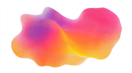 Poster - orange magenta color grainy gradient shape white background. abstract color gradient cutout on white