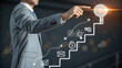 © Royal studio - Achieving goals strategy success planning career growth steps target vision business professional concept