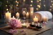 © Natawut - Tranquil Spa Setting with Candles, Stones, and Lotus Flower