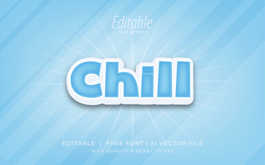 Poster - blue creative text. chill illustration banner text effect