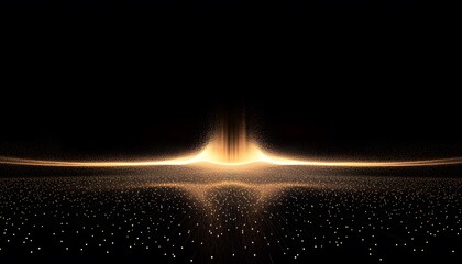 Poster - Golden light erupting from a dark cosmic plane.