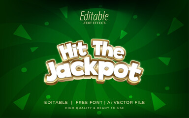 Poster - 3d editable jackpot winner text effect typography style template. gaming modern
