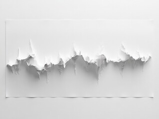 Poster - Abstract paper art design on white background close up minimalist style paper cut landscape concept studio shot
