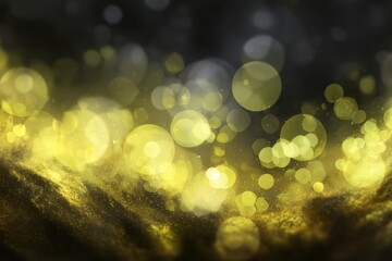 Poster - Golden Bokeh Lights Abstract Background with Glittering Dust Particles Festive and Elegant Design for Celebrations