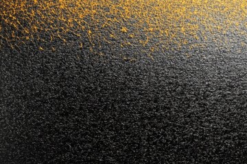Poster - Abstract Black and Gold Texture Close-Up; High-Angle Shot of Metallic Surface with Rough Grain and Gradient Effect; Modern Art Background
