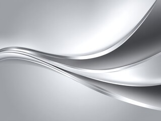 Poster - Abstract silver wave background graphic design element flowing smoothly in studio shot for modern technology or business presentation