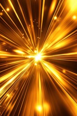 Poster - golden light streaks radiating outward abstract graphic design vertical perspective background