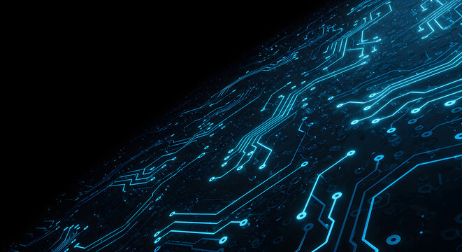 Abstract Blue Circuit Board Technology Background