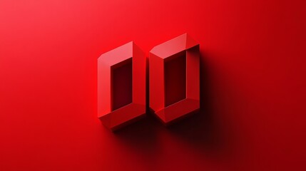 Poster - Abstract Red Geometric Shapes Modern Minimalist Digital Art Background Design Clean Simple Elegant Style Perfect for Branding Projects High Resolution