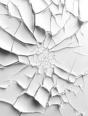 Poster - Abstract Macro of White Paint Cracking and Peeling in Radial Pattern Overhead Shot Texture and Detail
