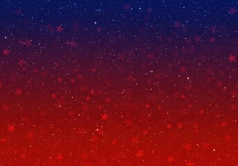 Poster - Stars and sparkles create a festive red and blue gradient background for celebration