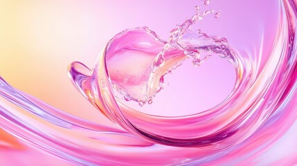 Poster - Elegant purple liquid swirling in graceful motion, reflecting light with silky textures and luminous curves