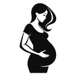 © designsMHR - Mother To Be Belly Hold Vector Image