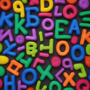 English alphabets in many colors