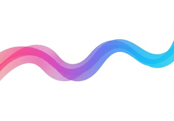 Poster - Abstract wavy gradient design with pink purple and blue colors on a white background